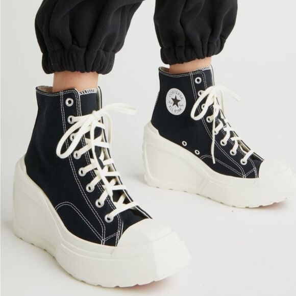 Converse Chuck 70 De Luxe High Top Wedge Platform Sneakers - Picture 2 of 16